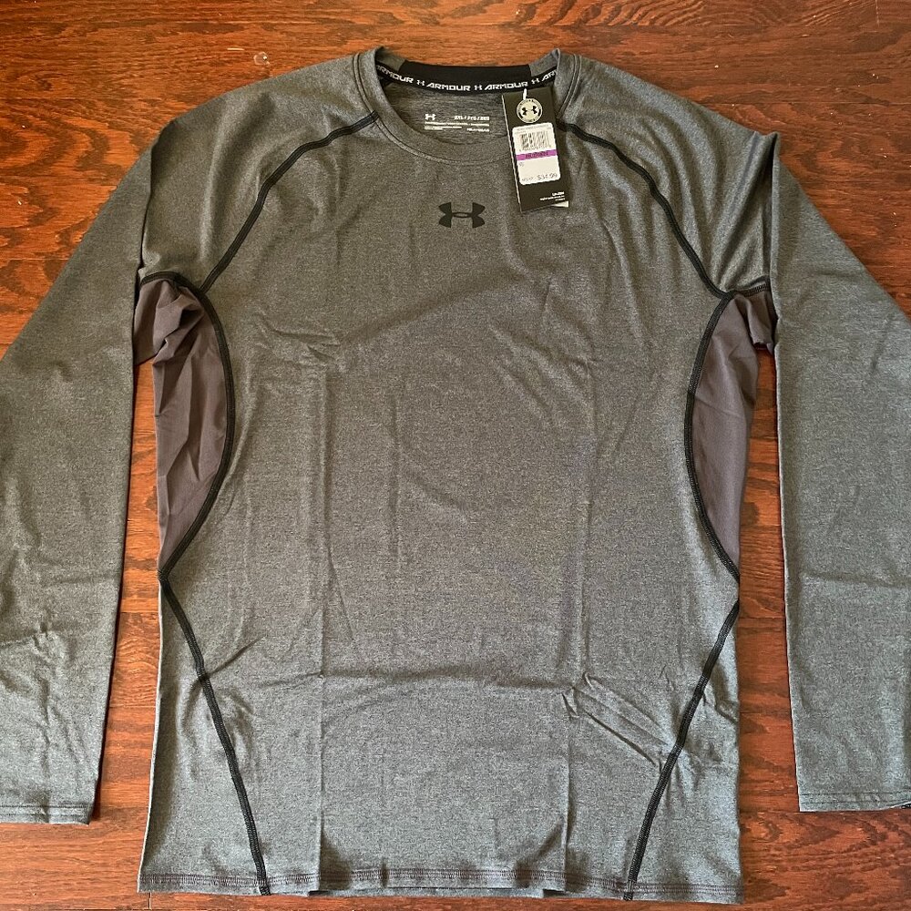Men's Under Armour Compression Heat Gear 2XL Grey Long Sleeve